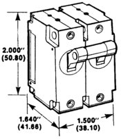 2 Pole Hydraulic Magnetic Circuit Breaker, 25A, 277VAC, Rocker