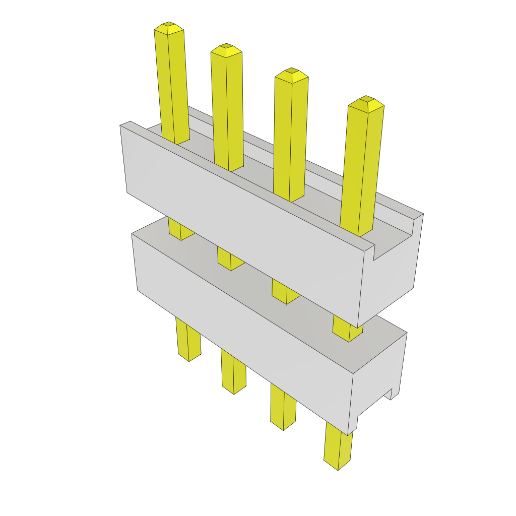 Conn Board Stacker HDR 4 POS 2.54mm Solder ST Top Entry Thru-Hole Bulk