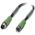 Sensor/actuator cable, 3-position, PUR halogen-free, black-gray RAL 7021, Plug straight M8, on Socket straightM8, cable length 0.3 m