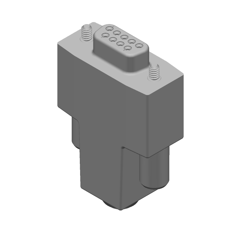 9P HDE D-Sub Connector, Female, Straight, Shielded, 250V, 5A