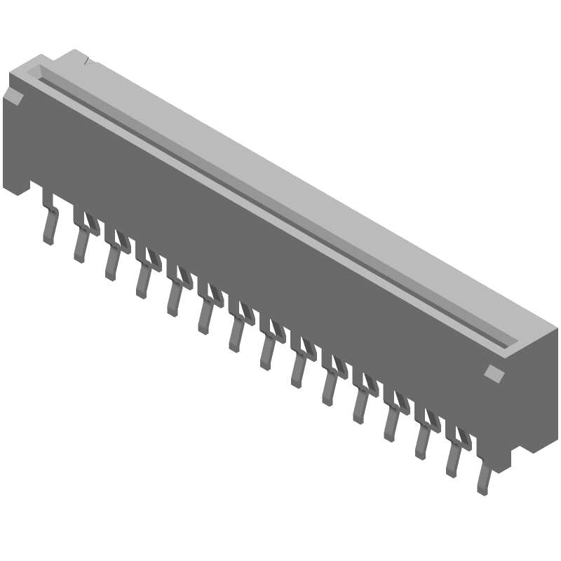 29 Pos FFC/FPC ZIF Conn, 1.25mm Pitch, ST Thru-Hole, 1A
