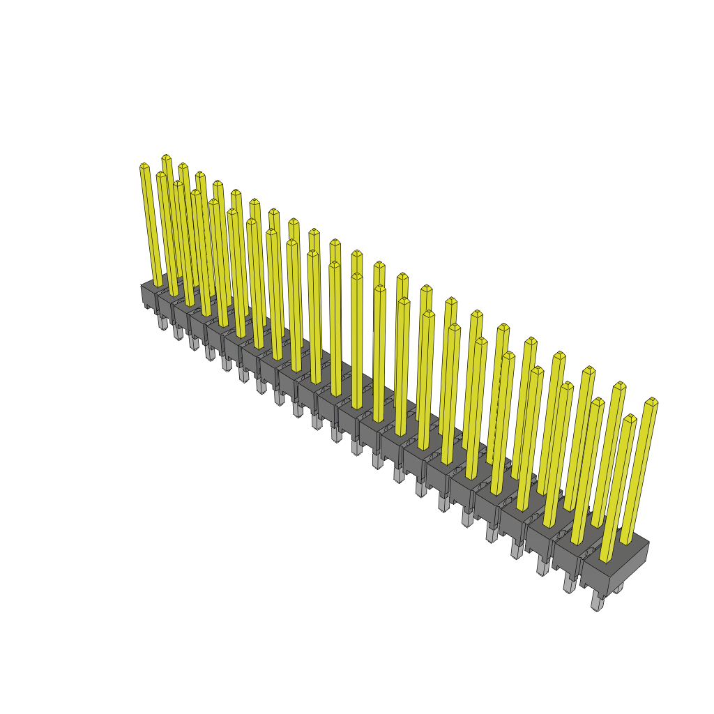 Conn Unshrouded Header HDR 44 POS 2.54mm Solder ST Top Entry Thru-Hole Bulk