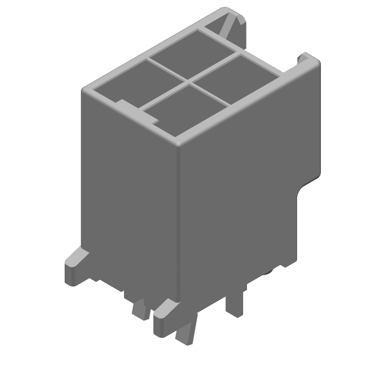 4 Pos Male Power Connector, 9A, 300V, Wire-to-Board, Through Hole