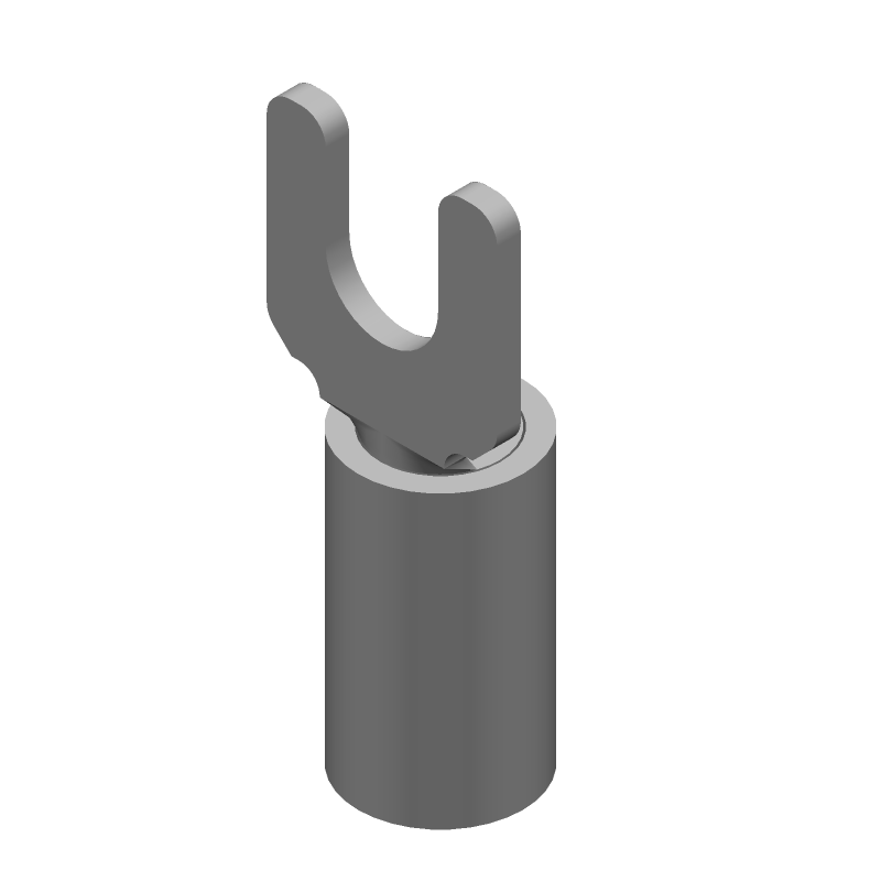 Blue Insulated Spade Terminal, 14-16AWG, Copper/Tin, 600V