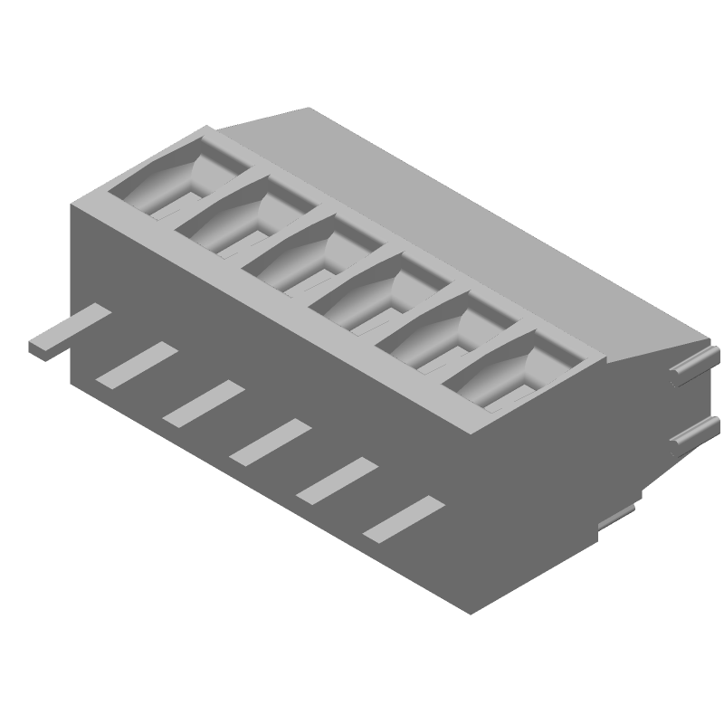 6 Pos 3.5mm Solder Terminal Block, 12A, 300V, Green, Thru-Hole