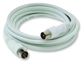 MATILEC         60036             Audio / Video Cable Assembly, TV, Coaxial Plug, TV, Coaxial Socket, 16.4 ft, 5 m, White