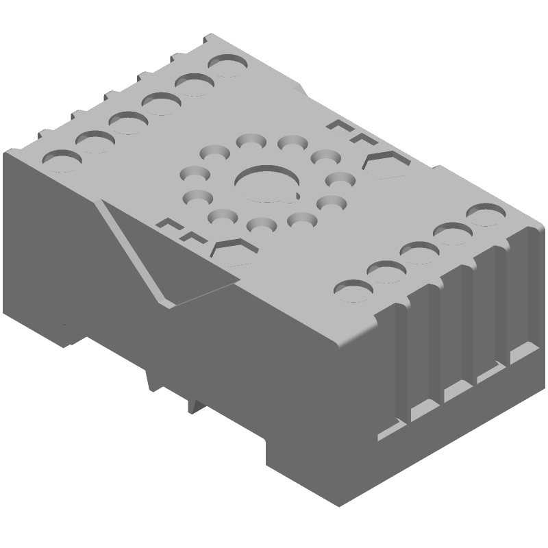 3 Pole Relay Socket, 10A 240VAC, DIN Rail Mount, Screw Terminal