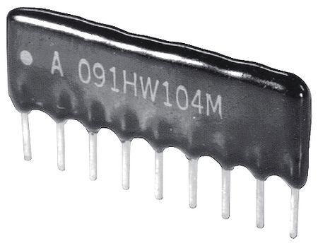 8 Capacitor array SIL-9 1 nF 50 VDC, 9C8-102M50X, Hosonic