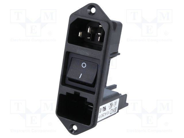 3 Pos 250VAC 10A Filtered Power Entry Module, ST