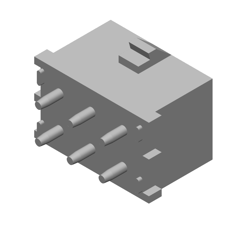 6 Pos Power Connector, 600V, 19A, 6.35mm Pitch, Solder ST, Thru-Hole