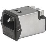 Filtered Power Entry Module, 2A, 250VAC, 3 Pos, 1 Port, ST