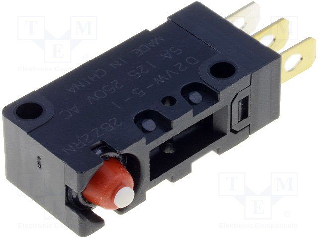 SPDT Microswitch, 5A 250VAC, Pin Plunger, Solder