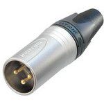 3-Pin Male Power Connector, 16A, 50V, Gold Plated, Cable Mount