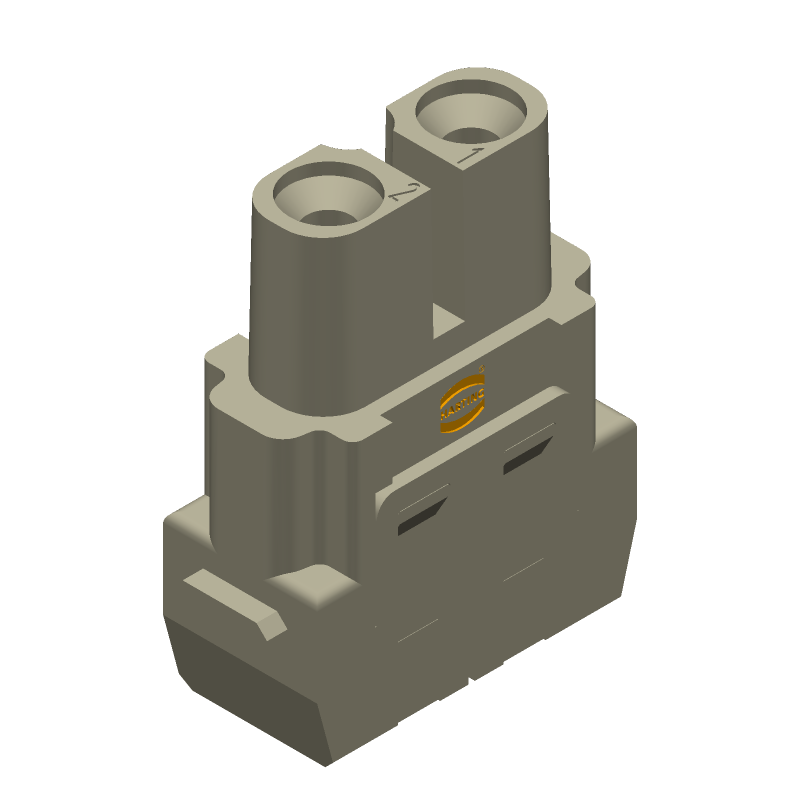 Rectangular Connector, 2 Pos, 40A, 600V, Screw Term, Female