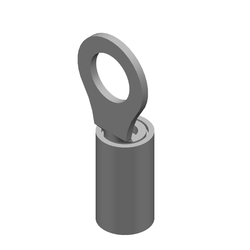 PIDG Ring Terminal, 14-16AWG, Copper, Tin, Insulated, 300V