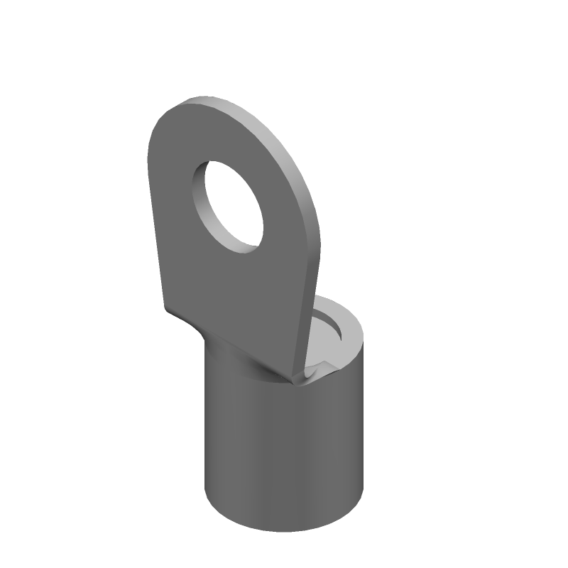 Copper Crimp Terminal, 0AWG, 3/8" Stud, Tin Plated