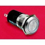 Green SPST Momentary Pushbutton Switch, 50mA 24VDC, Panel Mount