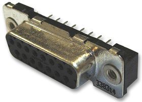 37 Pos Female D-Sub Connector, Gold Plated Bronze, Solder, Straight