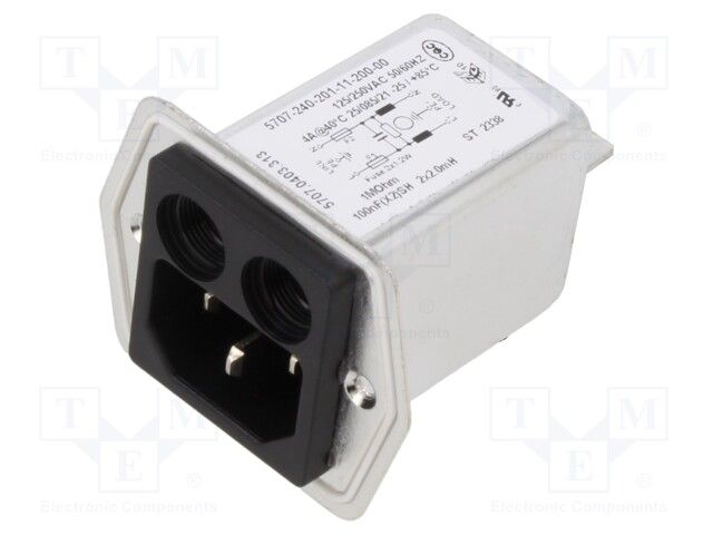 250V 4A Card Edge Connector, 3 Pos, Shielded, IP65