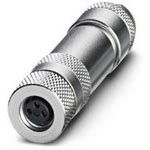 3-Pos Female Circular Connector, 4A, Screw, IP67, Shielded