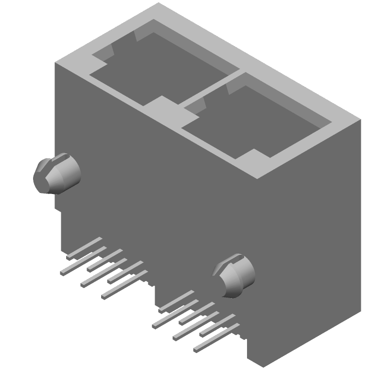 12 Pos Female RJ45 Connector, Right Angle, 1.5A, 150V