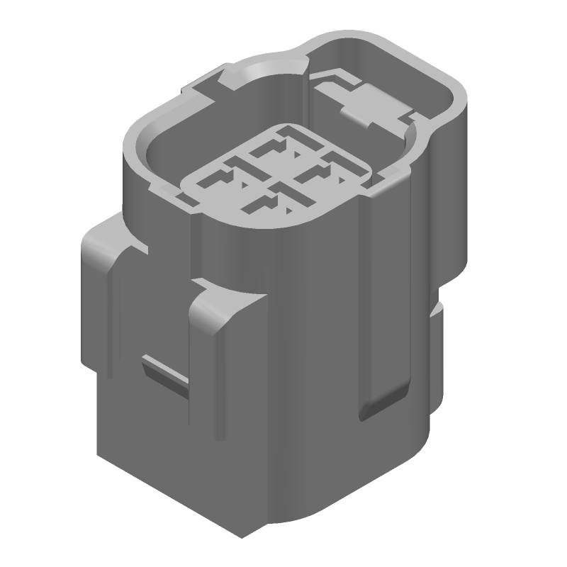 4P PBT Signal Rectangular Connector, Female Socket, Crimp, 12V