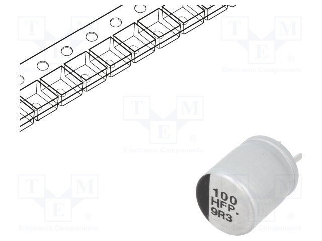 100uF 50V Al Electrolytic Capacitor SMD 180mR 670mA 105C