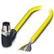 M12 Receptacle to Wire Lead Cable, 8C/8P, 5m, 2A, 30V, IP65, Yellow