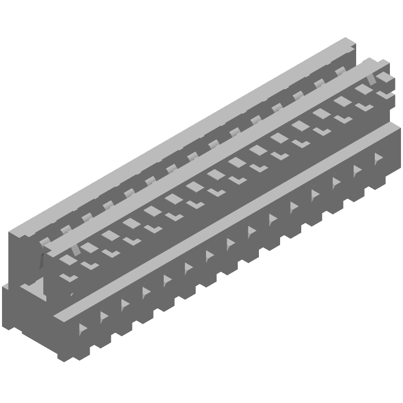 15 Pos Card Edge Connector, 2.5mm Pitch, Right Angle, Female Socket