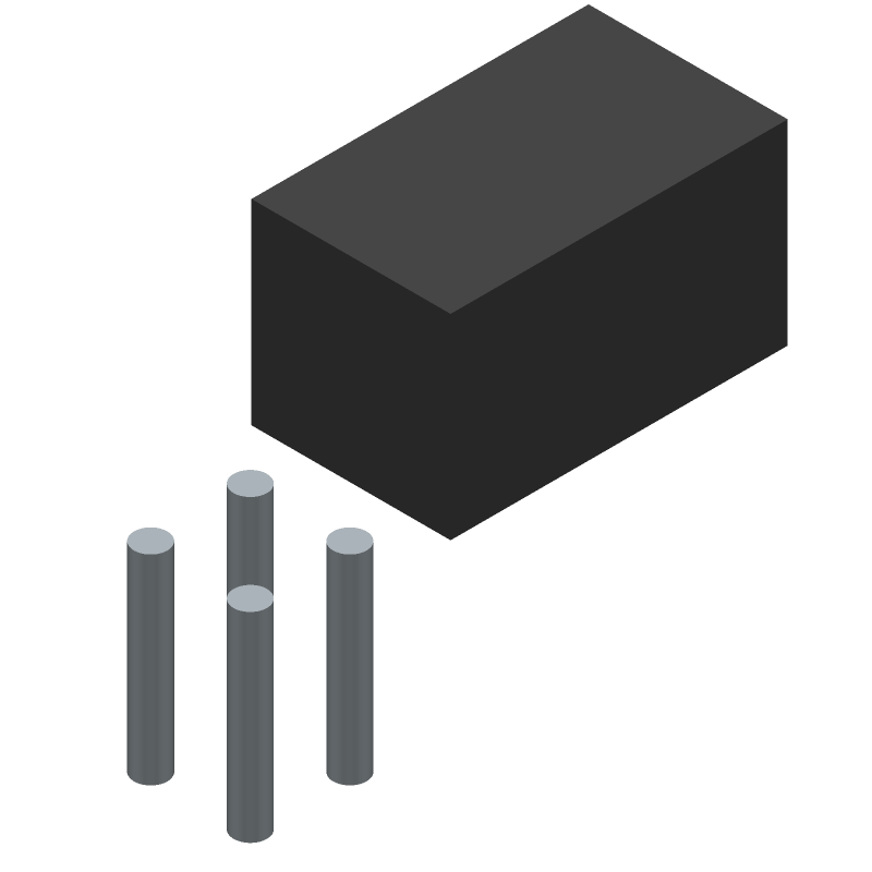 4 Pos 2.54mm RA Thru-Hole Header, Male Pin, 3A, Tin