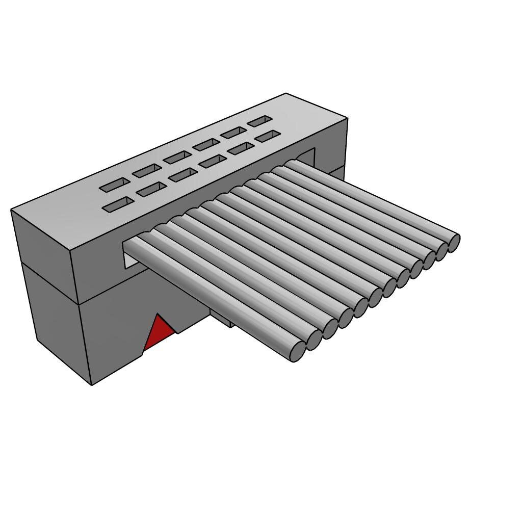1.27mm 12 Pos 2 Row Female Socket IDC RA Connector