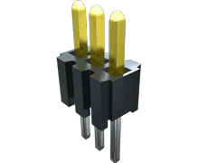 16-Contact Male Through-Hole Connector, 1.27mm Pitch, Gold Plating