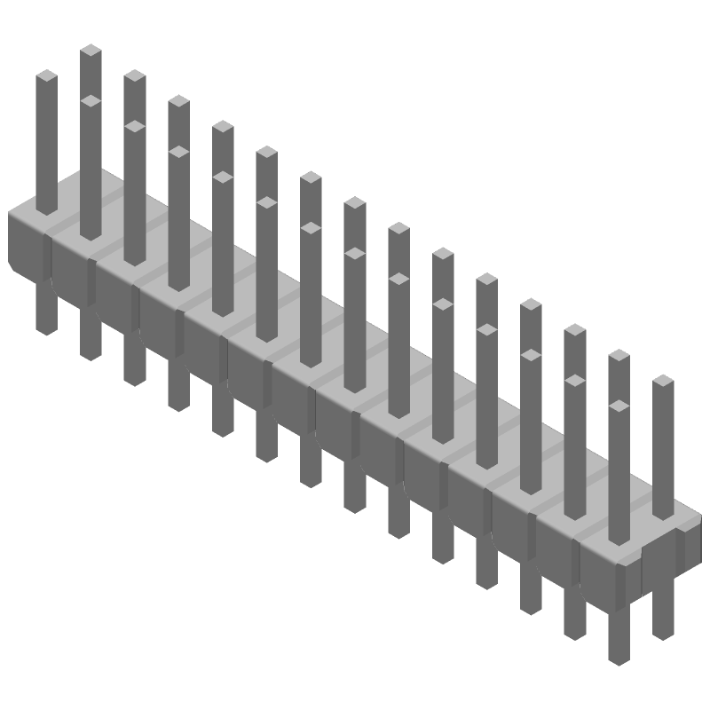 28 Pos 2.54mm Header HDR, Male Pin, Gold, Thru-Hole