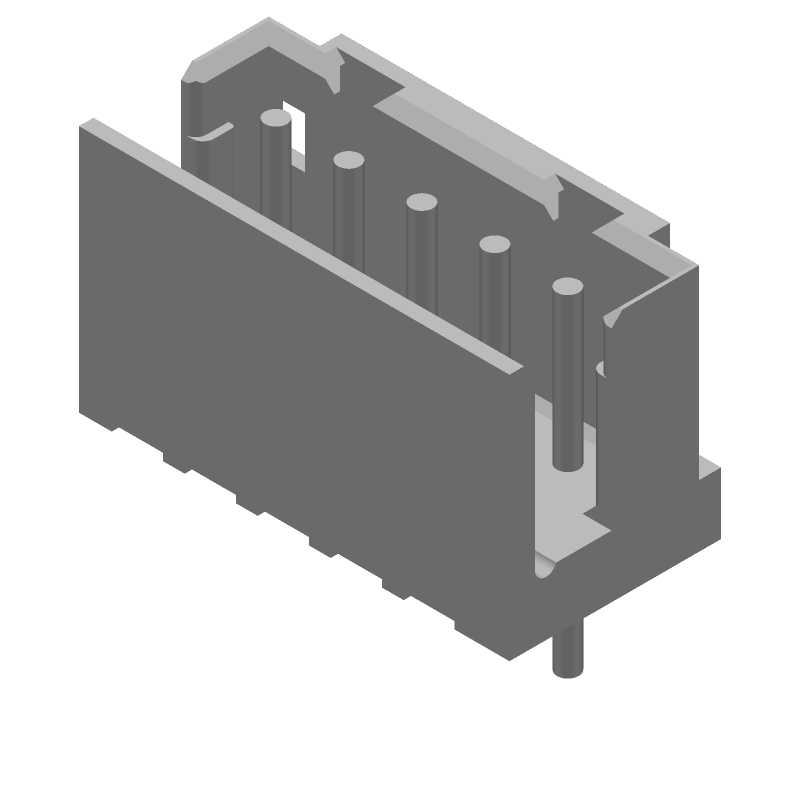 2mm Shrouded Header, 5 Pos, Male, Straight, Thru-Hole, 2A