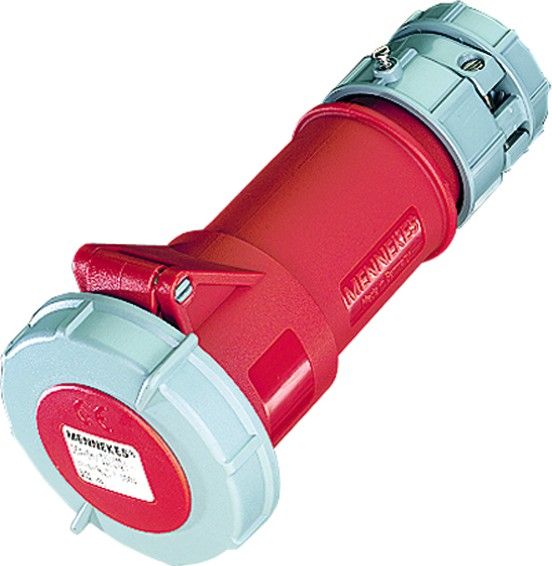 Red 32A Female Cable Mount Power Connector, IP67, -25°C to 55°C