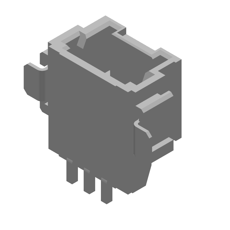 3 Pos 1.5mm RA SMD Header, 2A, Tin, Nylon, UL94 V-0