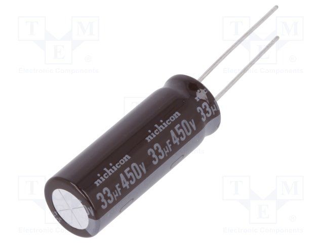 Cap Aluminum Lytic 33uF 450V 20% (12.5 X 35.5mm) Radial 5mm 280mA 5000h 105°C Bulk