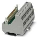 VARIOFACE module, with screw connection and flat-ribbon cable connector, for mounting on NS 35 rails, with pin strip and short and long locking latches for socket strips, 50-pos.