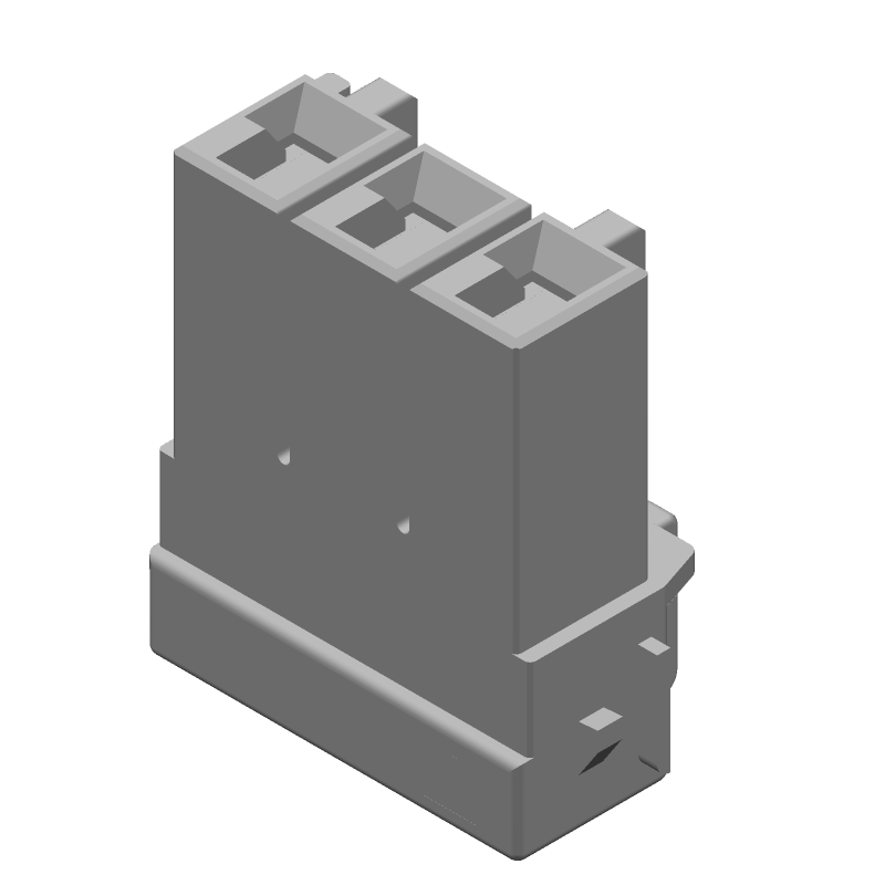 3 Pos Power Crimp Wire Housing, 20A, Straight, Natural