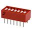 7-Pos SPST Rotary DIP Switch, 0.15A 30VDC, PC Pins, Thru-Hole