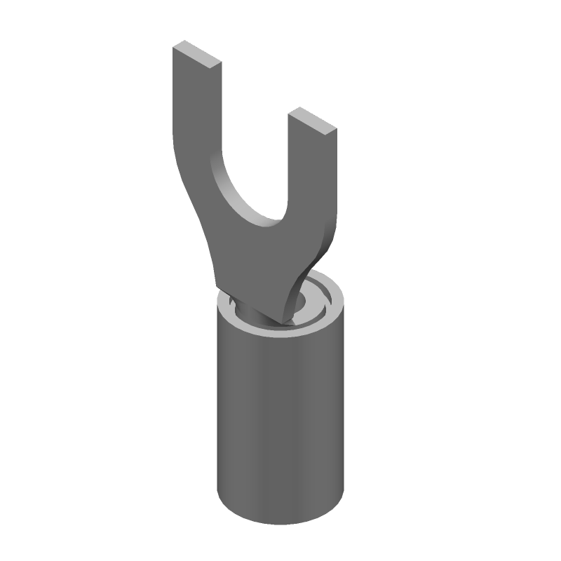 Insulated Spade Terminal, 14-16AWG, Copper/Tin, Blue, 300V