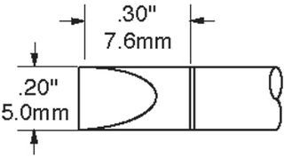 METCAL   PHT-751384   Soldering Iron Tip, 30 Chisel, 5.08 mm
