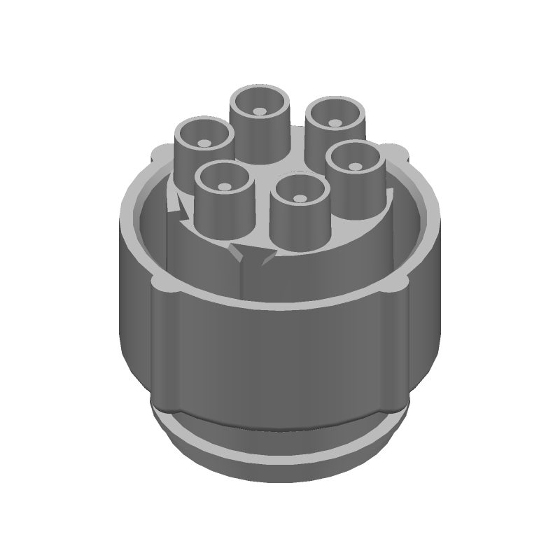 6 Pin Male Circular Connector, 27kV, Gold Plated, PET