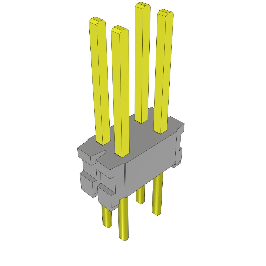 4-Contact Male Header, 1.27mm Pitch, 1A, 125°C, RoHS Compliant