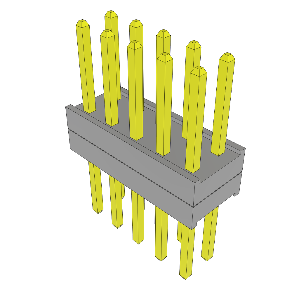 10-Contact HDR Board Stacker, 2-Row, Through Hole Mount, -55°C to 125°C