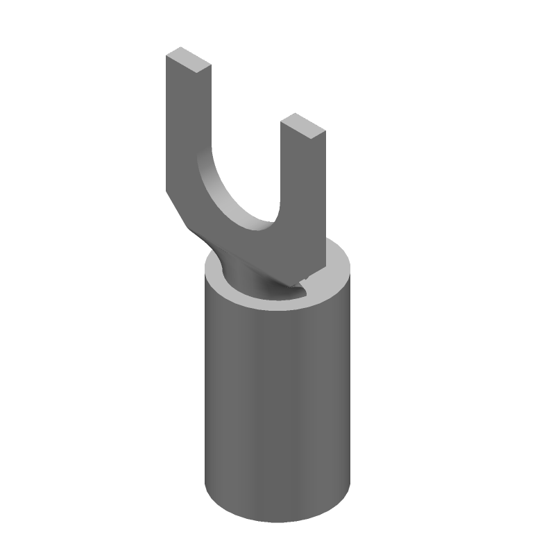 Insulated Spade Terminal, 14-16AWG, Copper/Tin, Blue, 600V