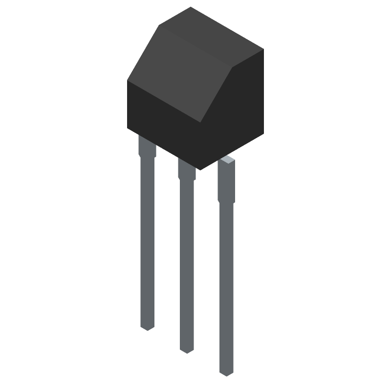 Small Signal Bipolar Transistor, 0.1A I(C), 50V V(BR)CEO, 1-Element, PNP, Silicon, TO-92, TO-92, 3 PIN