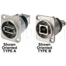 Conn USB 2.0 F 4 POS ST Panel Mount 4 Terminal 1 Port