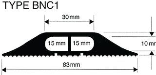 VULCASCOT         BNC1 BLK 3M             Cable Protector, Snap Fit, Thermoplastic Rubber, 1 Channel, Black, 3 m, 83 mm, BNC1 Series