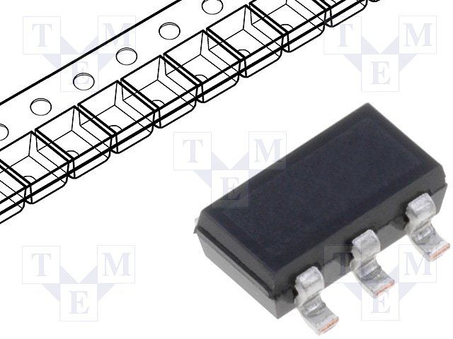 Small Signal Bipolar Transistor, 0.5A I(C), 45V V(BR)CEO, 2-Element, PNP, Silicon, SC-74, 6 PIN